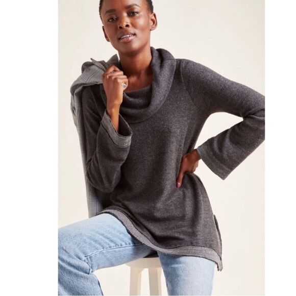 Anthropologie Maeve Womens Oversized Risa Hacci Tunic Cowl Neck S - Picture 1 of 11